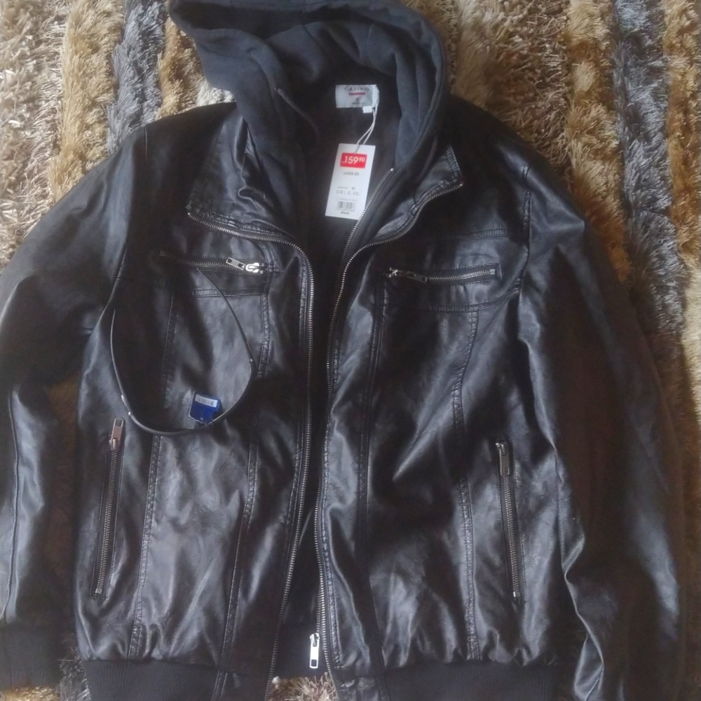 NWT/New faux leather urban black jacket from Israel's Castro Stores